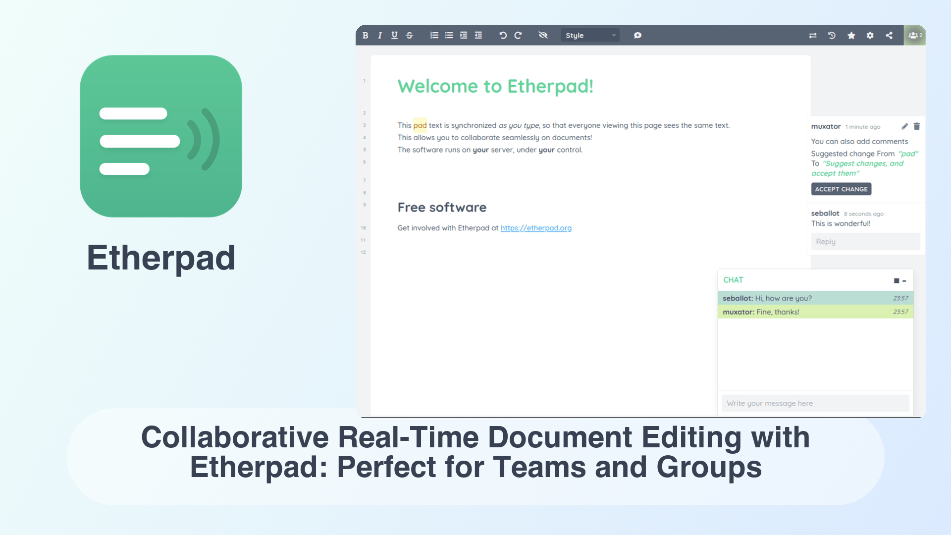 Etherpad: Collaborative Real-Time Document Editing with Etherpad: Perfect for Teams and Groups