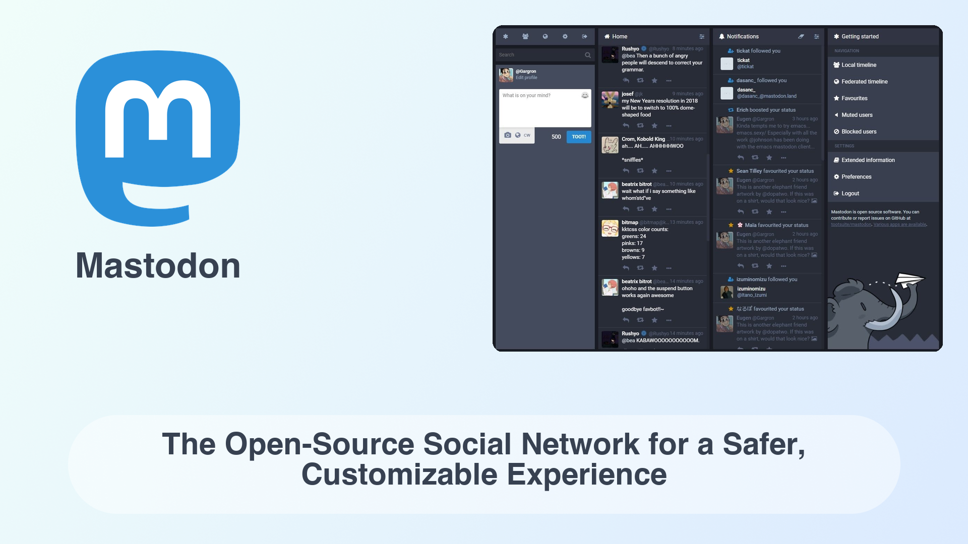 Mastodon: The Open-Source Social Network for a Safer, Customizable Experience