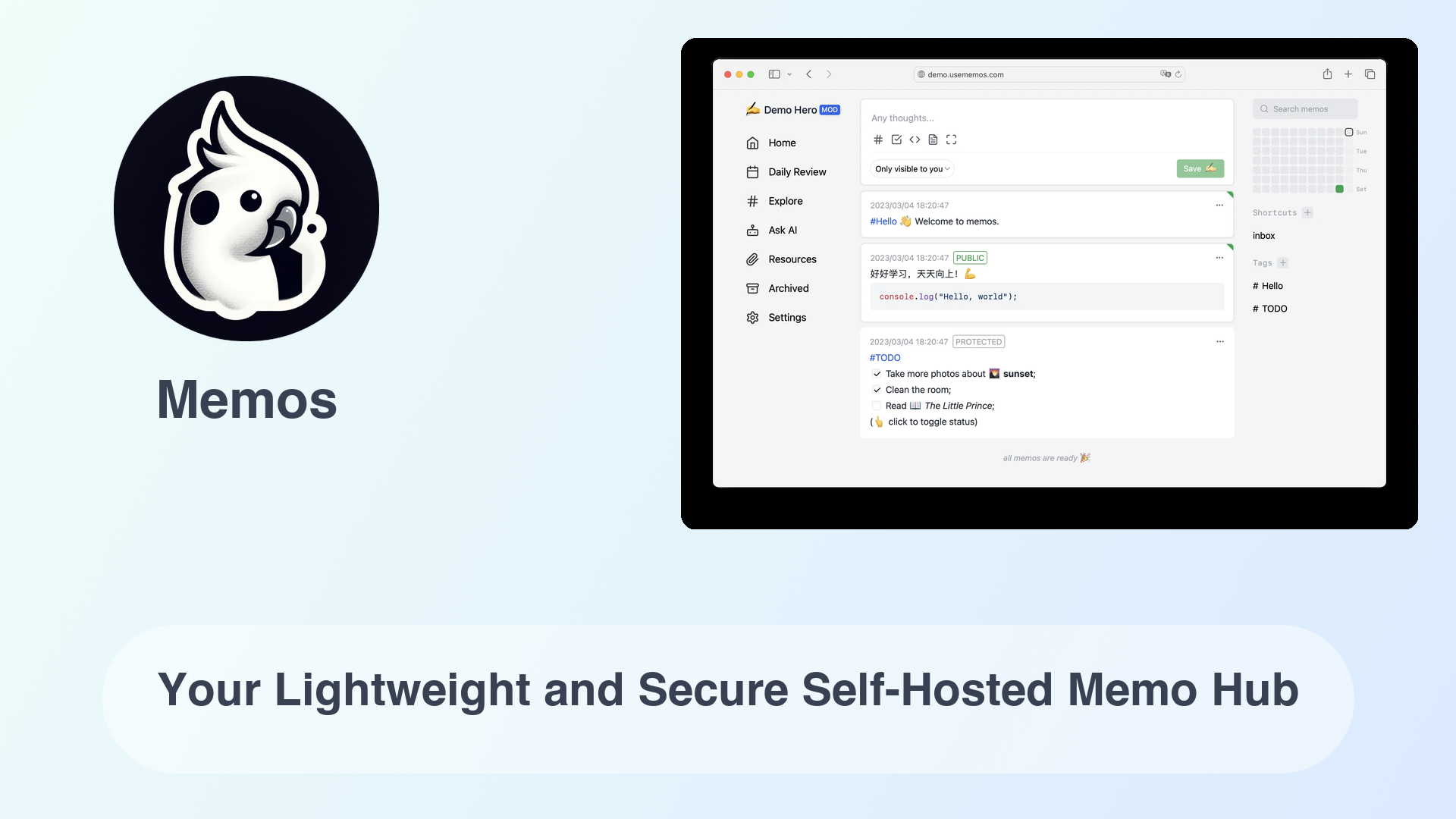 Memos: Your Lightweight and Secure Self-Hosted Memo Hub