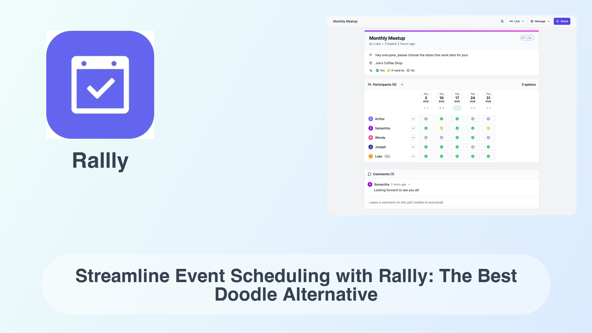 Rallly: Streamline Event Scheduling with Rallly: The Best Doodle Alternative