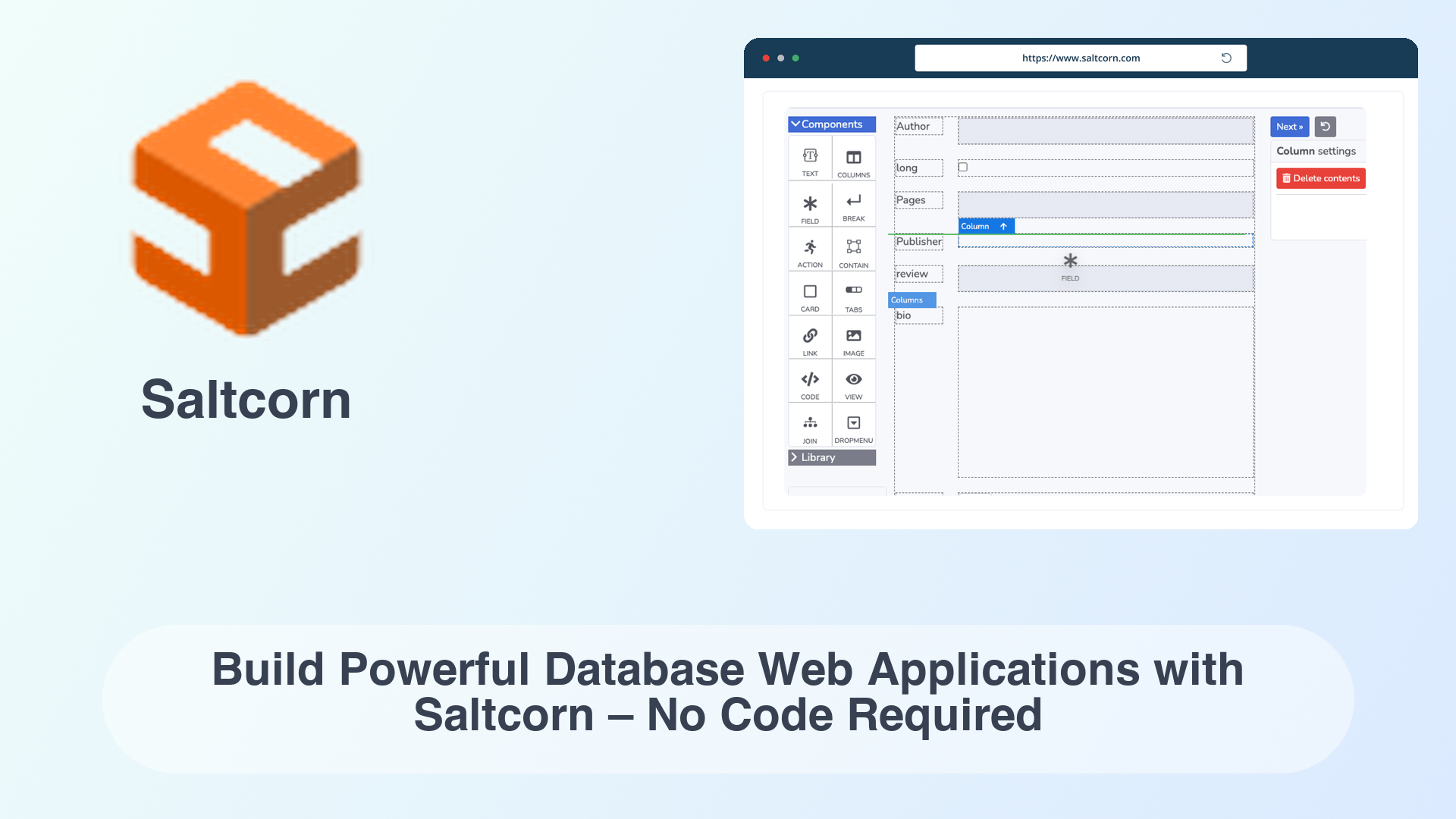 Saltcorn: Build Powerful Database Web Applications with Saltcorn – No Code Required