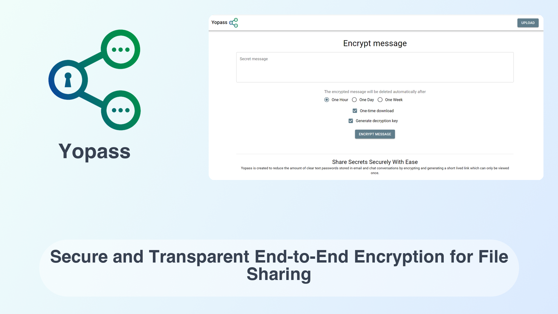 Yopass: Secure and Transparent End-to-End Encryption for File Sharing