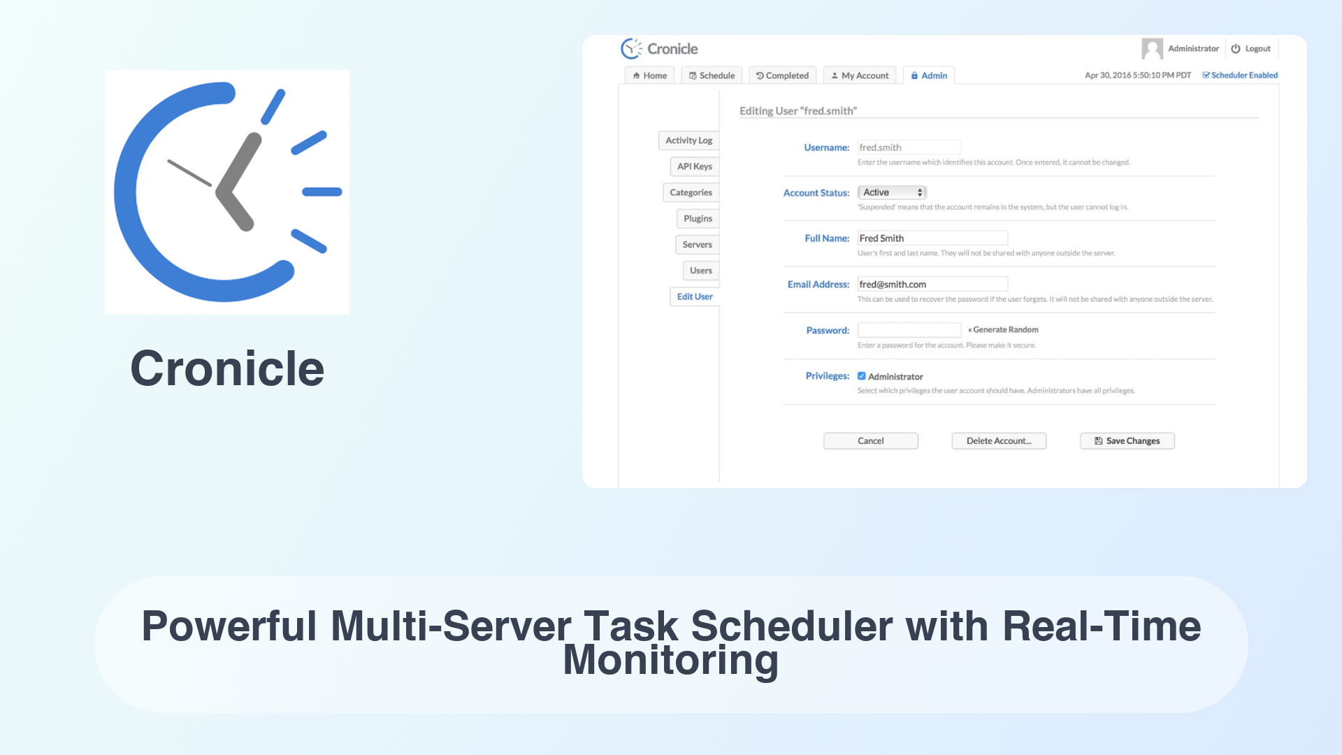 Cronicle: Powerful Multi-Server Task Scheduler with Real-Time Monitoring