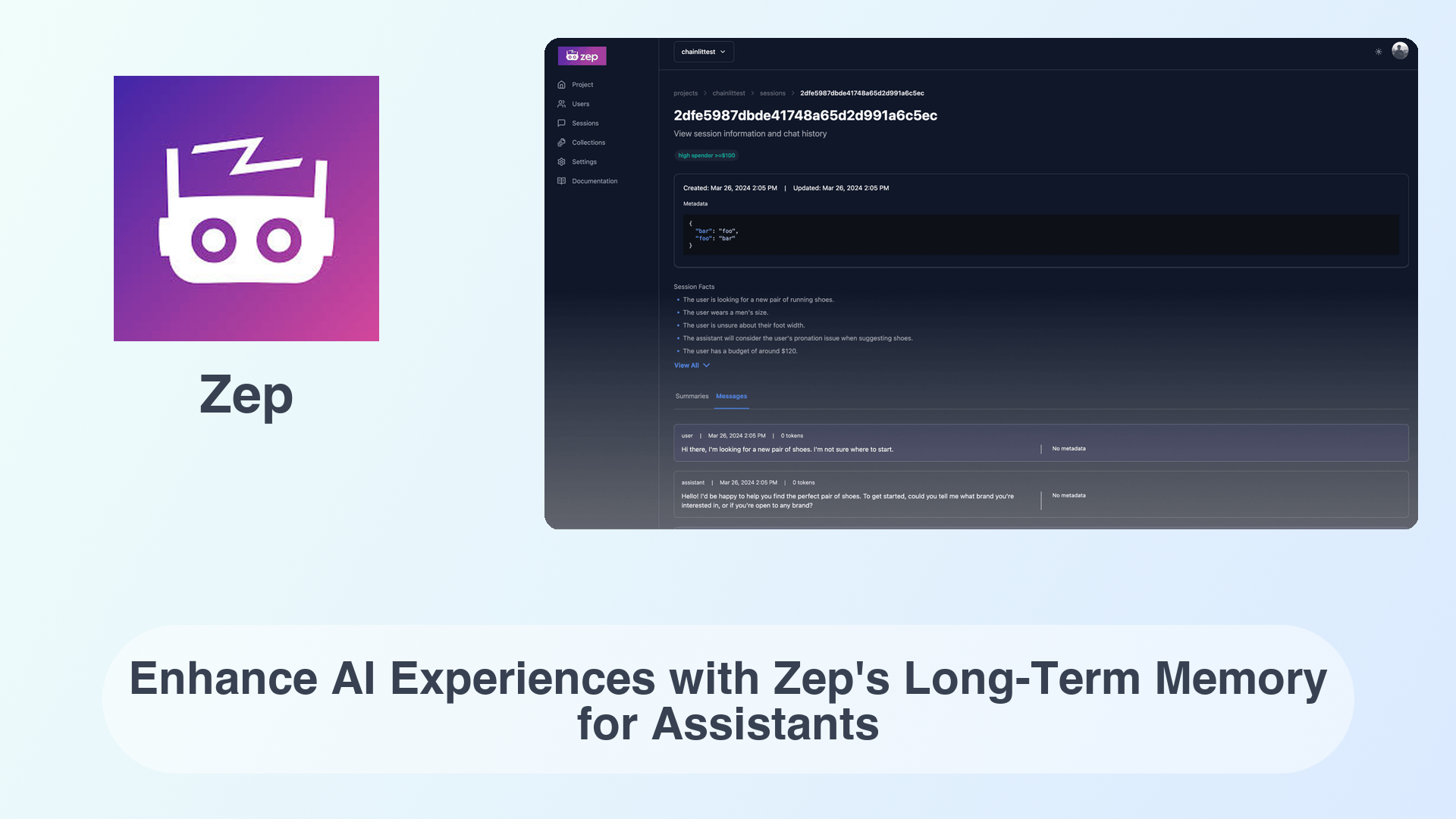 Zep: Enhance AI Experiences with Zep's Long-Term Memory for Assistants