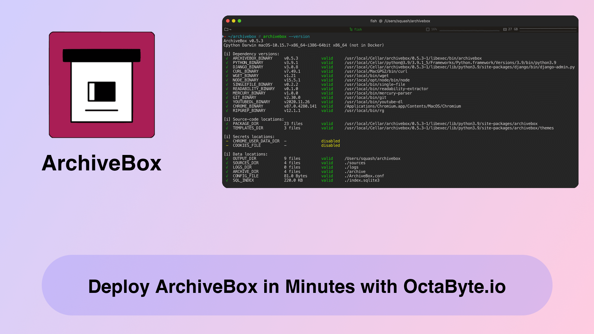 Deploy ArchiveBox in Minutes with OctaByte.io