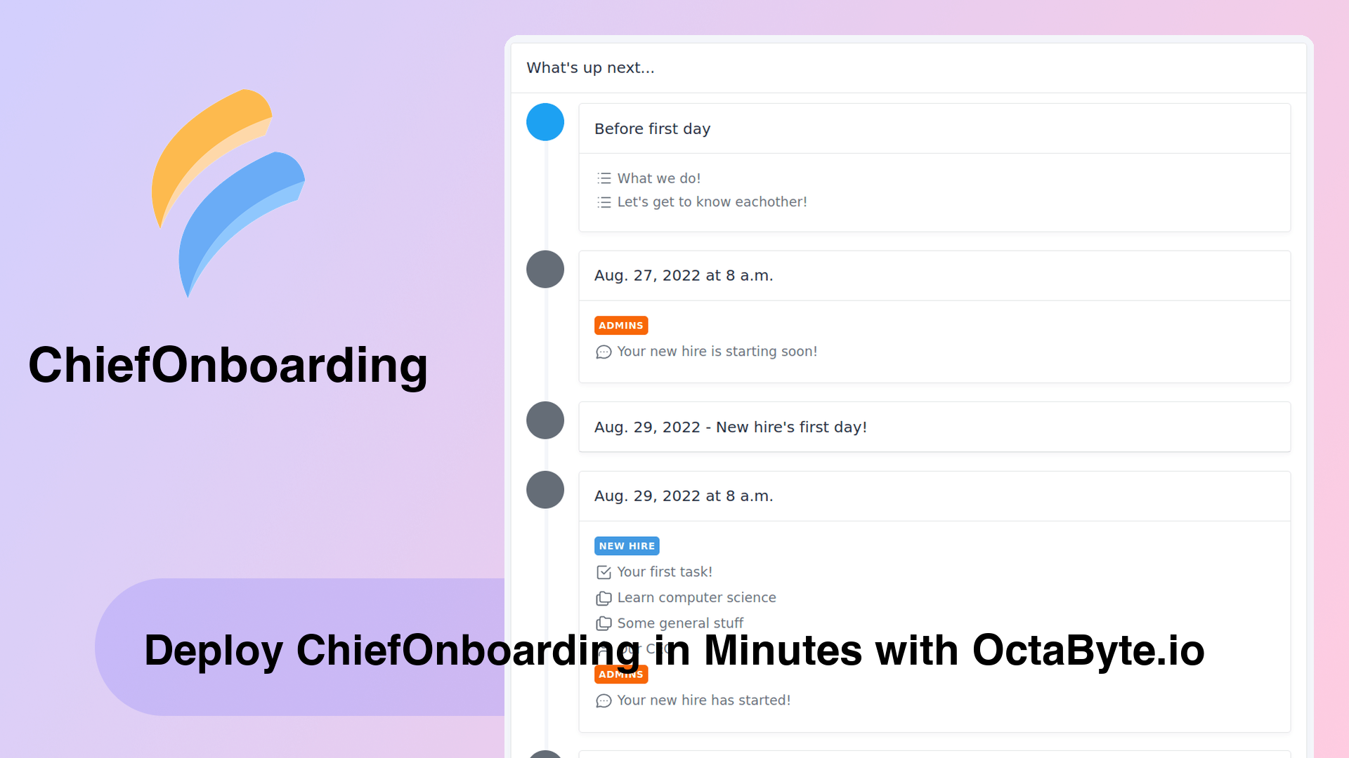 Deploy ChiefOnboarding in Minutes with OctaByte.io