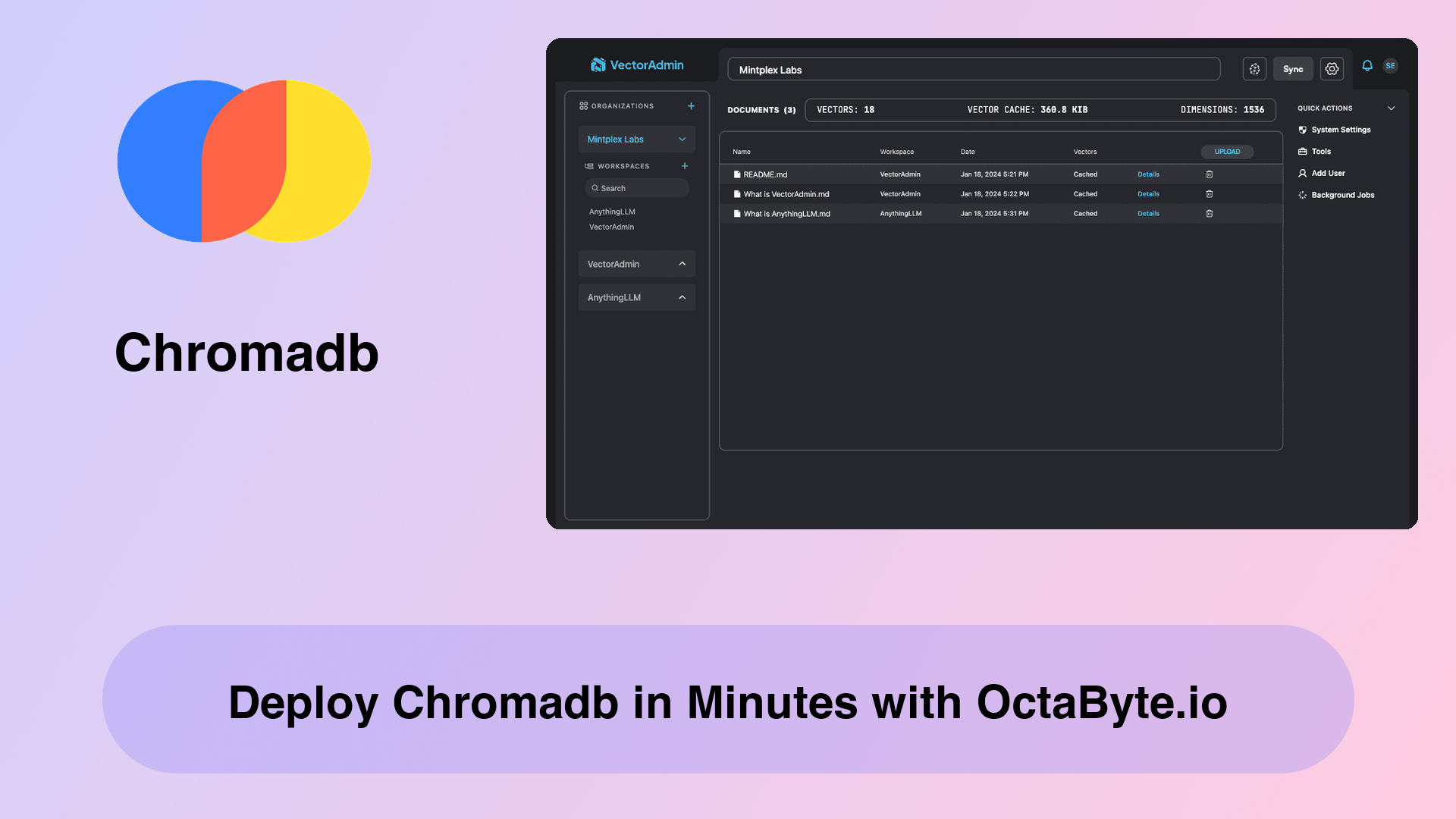 Deploy Chromadb in Minutes with OctaByte.io