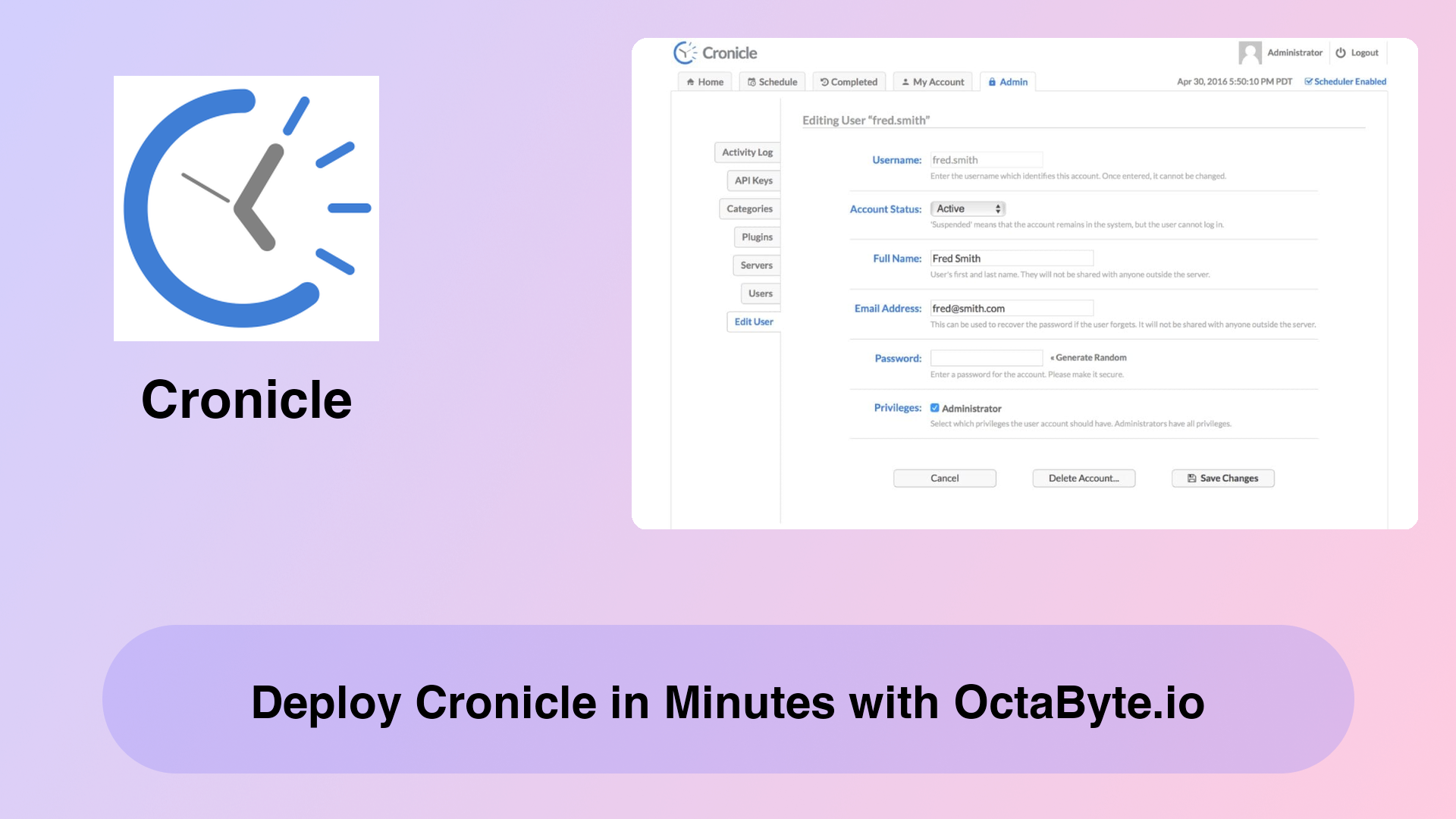 Deploy Cronicle in Minutes with OctaByte.io