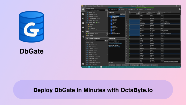 Deploy DbGate in Minutes with OctaByte.io | OctaByte Blog