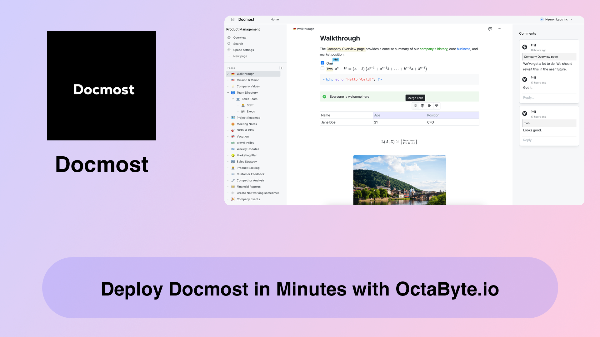 Deploy Docmost in Minutes with OctaByte.io