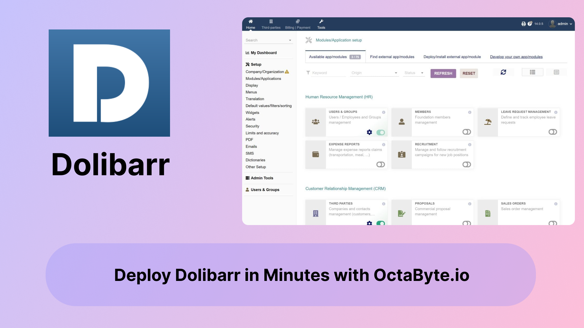 Deploy Dolibarr in Minutes with OctaByte.io