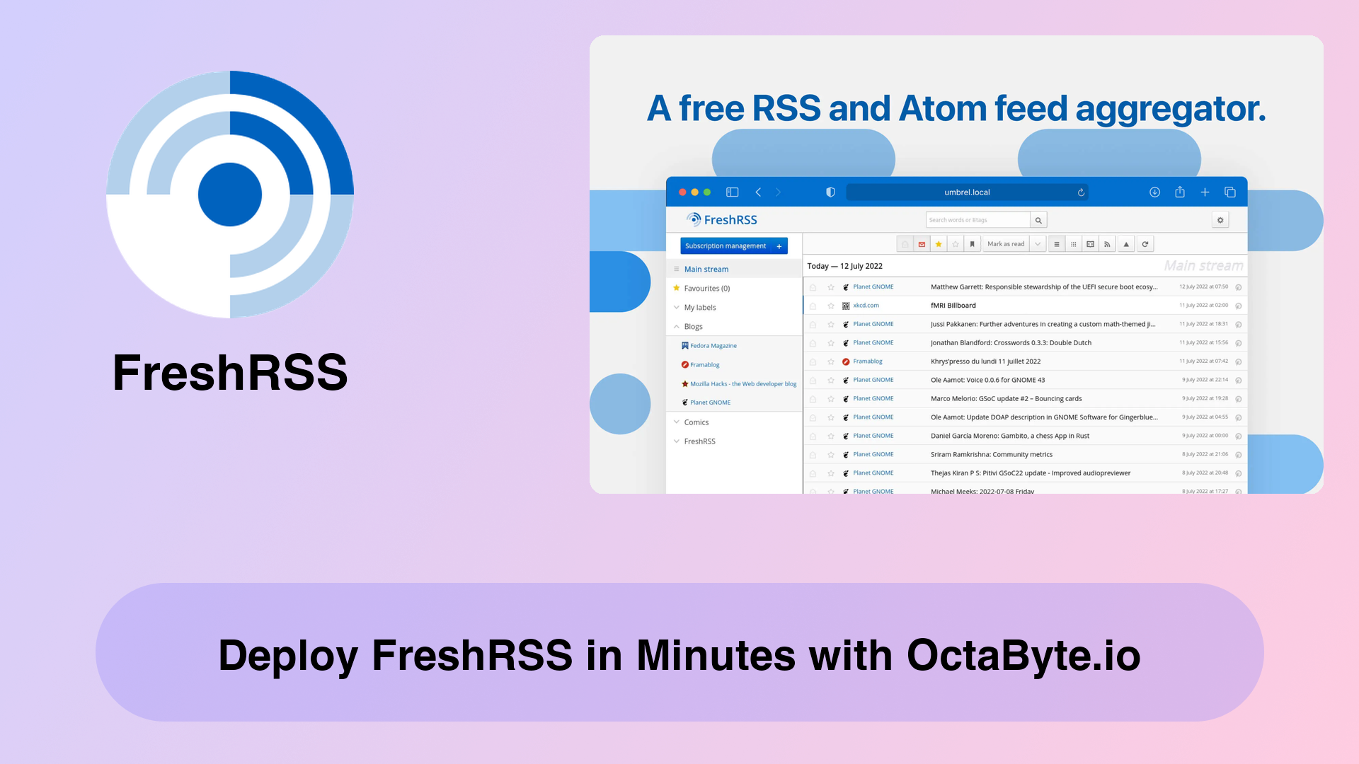 Deploy FreshRSS in Minutes with OctaByte.io