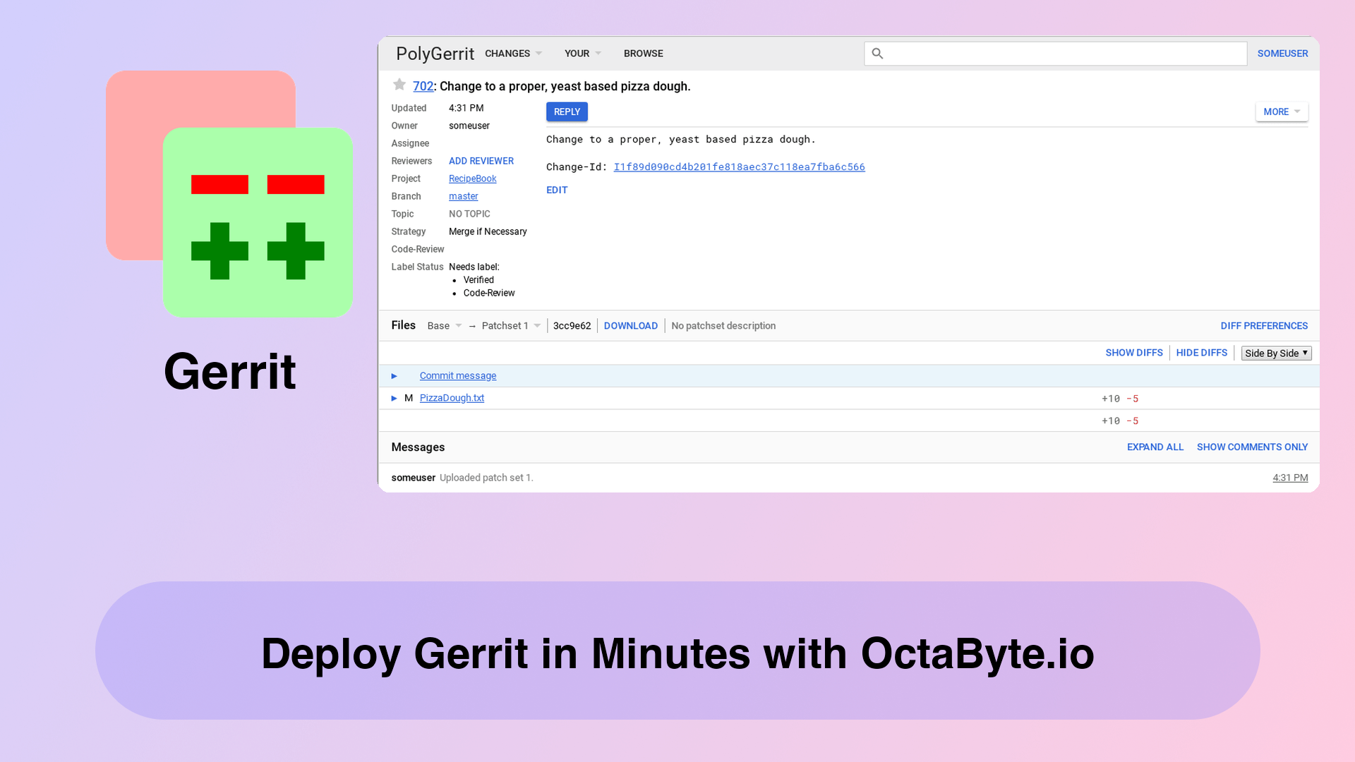 Deploy Gerrit in Minutes with OctaByte.io