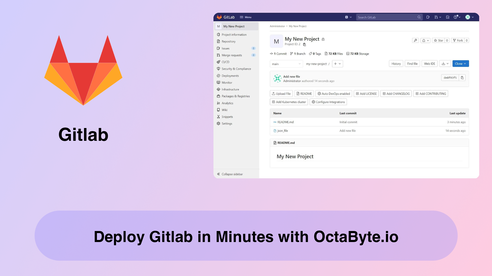 Deploy Gitlab in Minutes with OctaByte.io