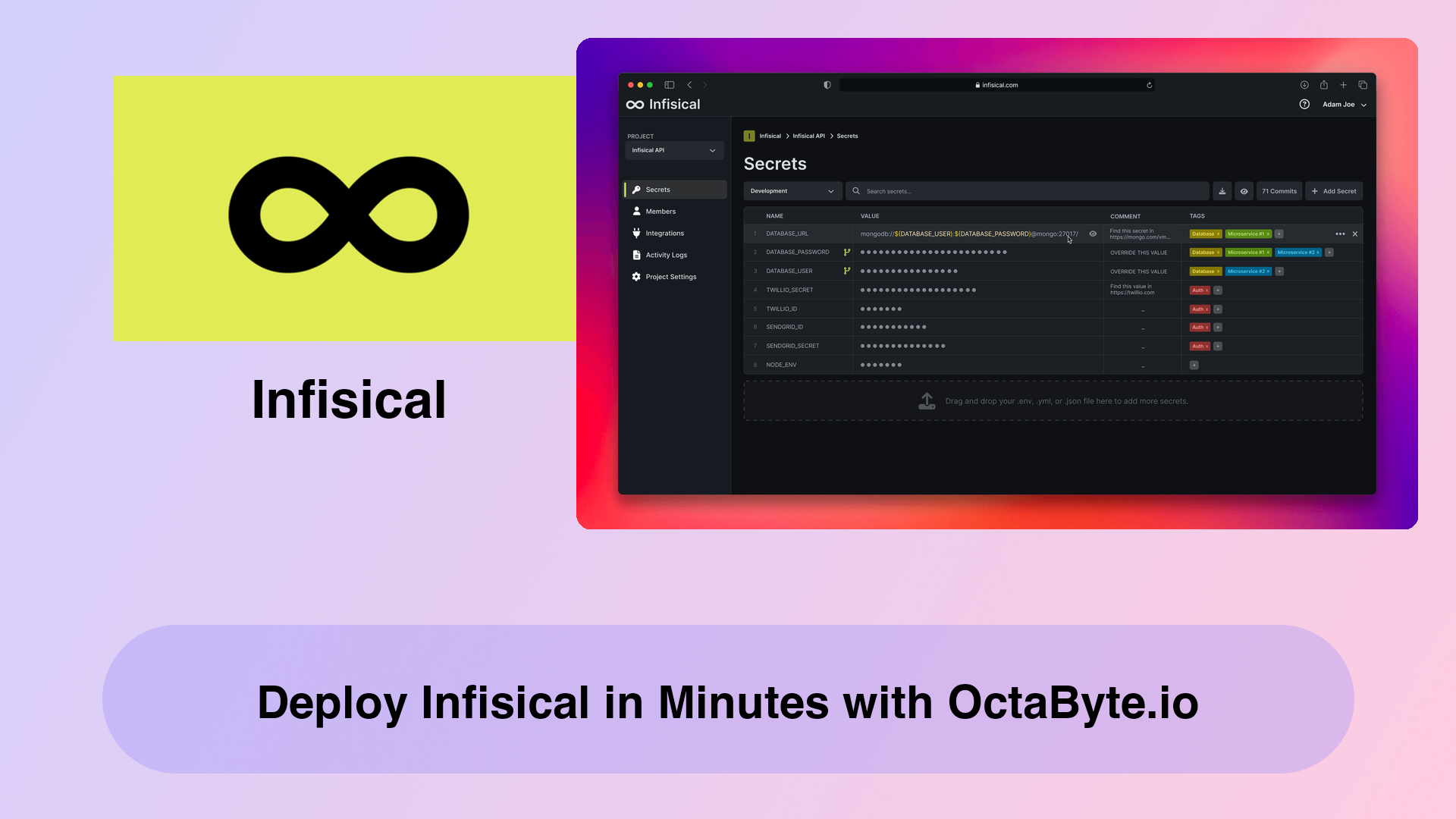 Deploy Infisical in Minutes with OctaByte.io