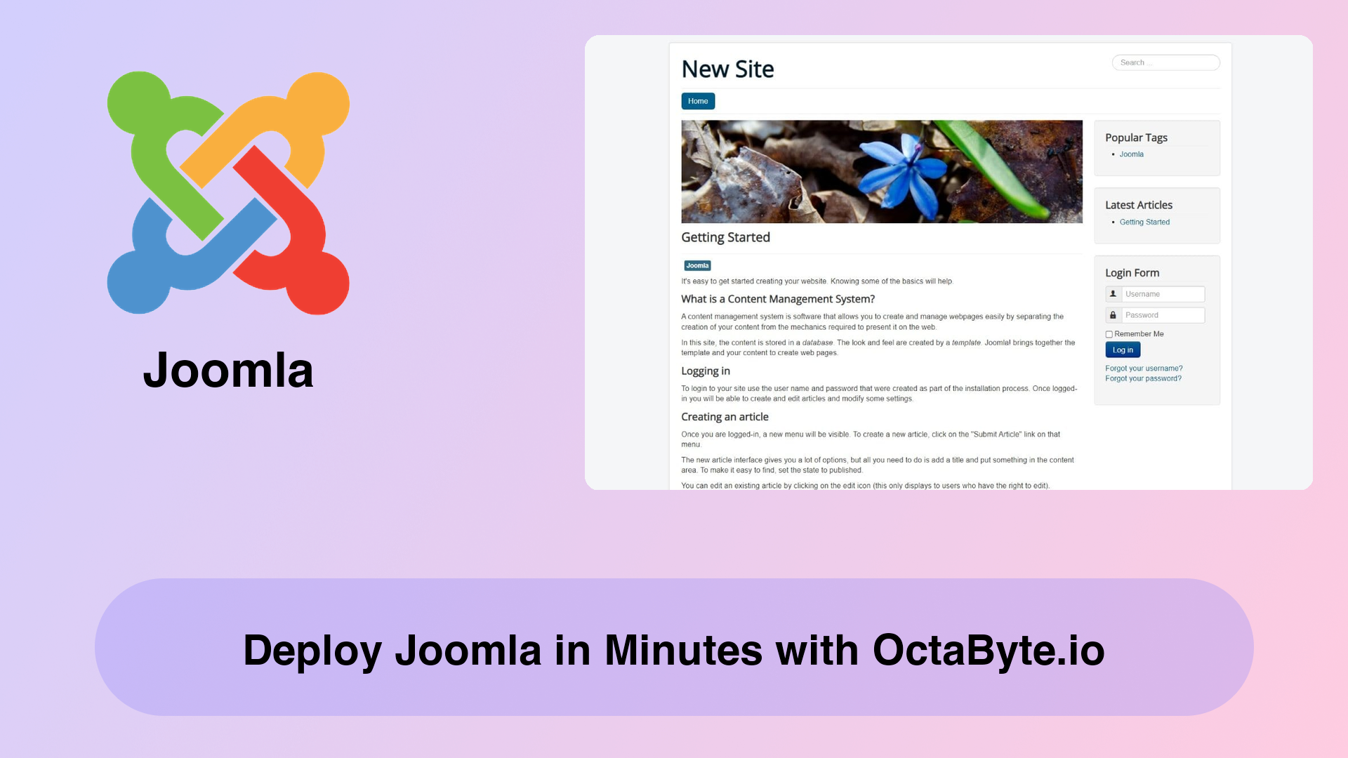 Deploy Joomla in Minutes with OctaByte.io