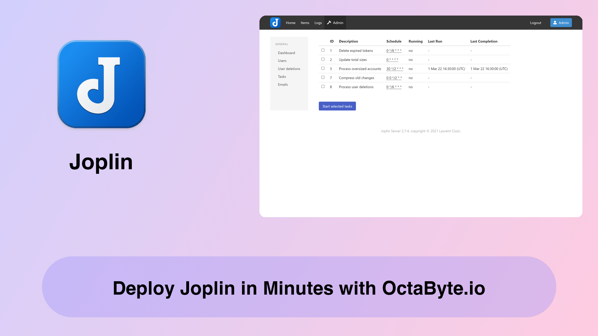 Deploy Joplin in Minutes with OctaByte.io