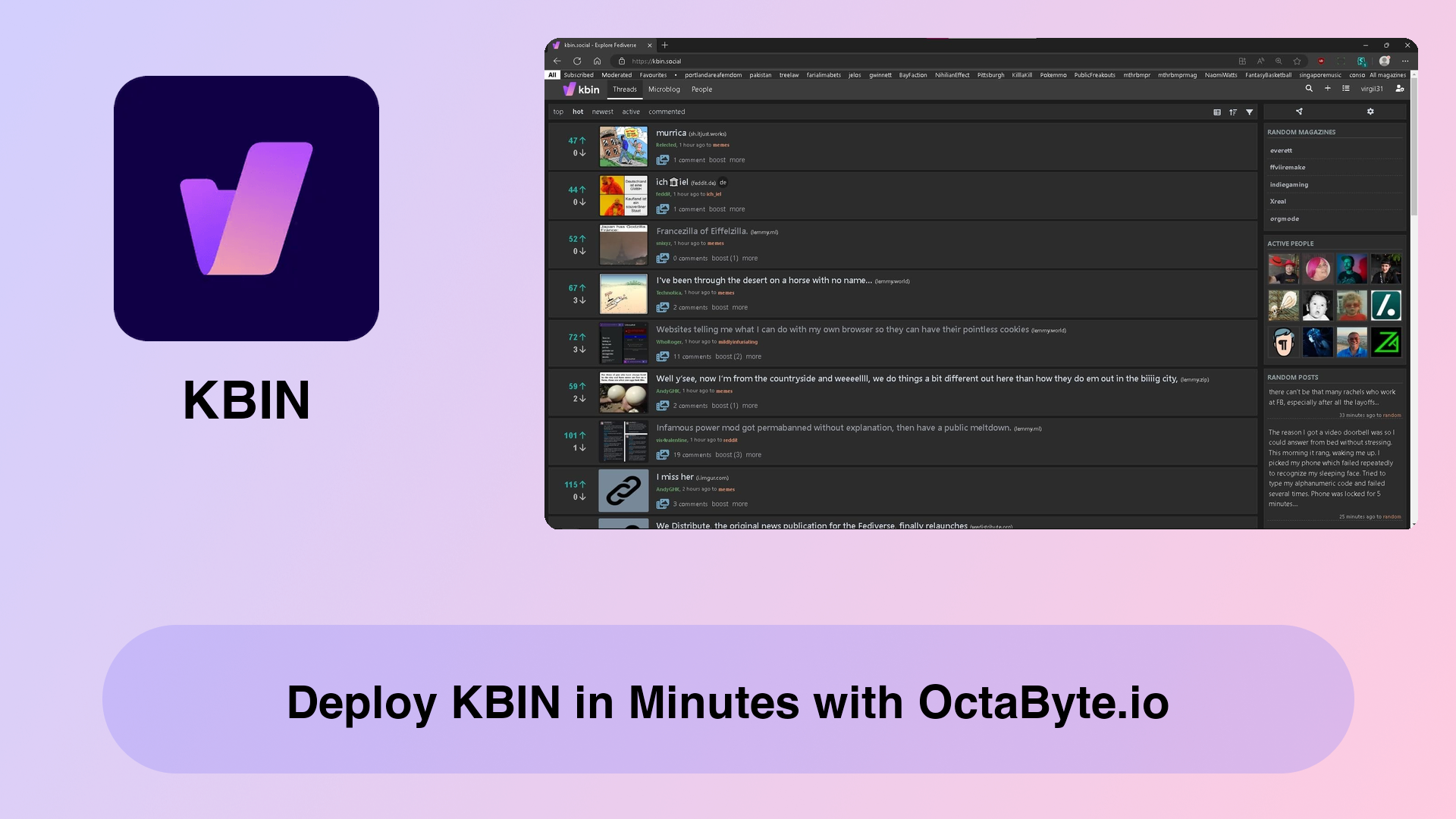 Deploy KBIN in Minutes with OctaByte.io