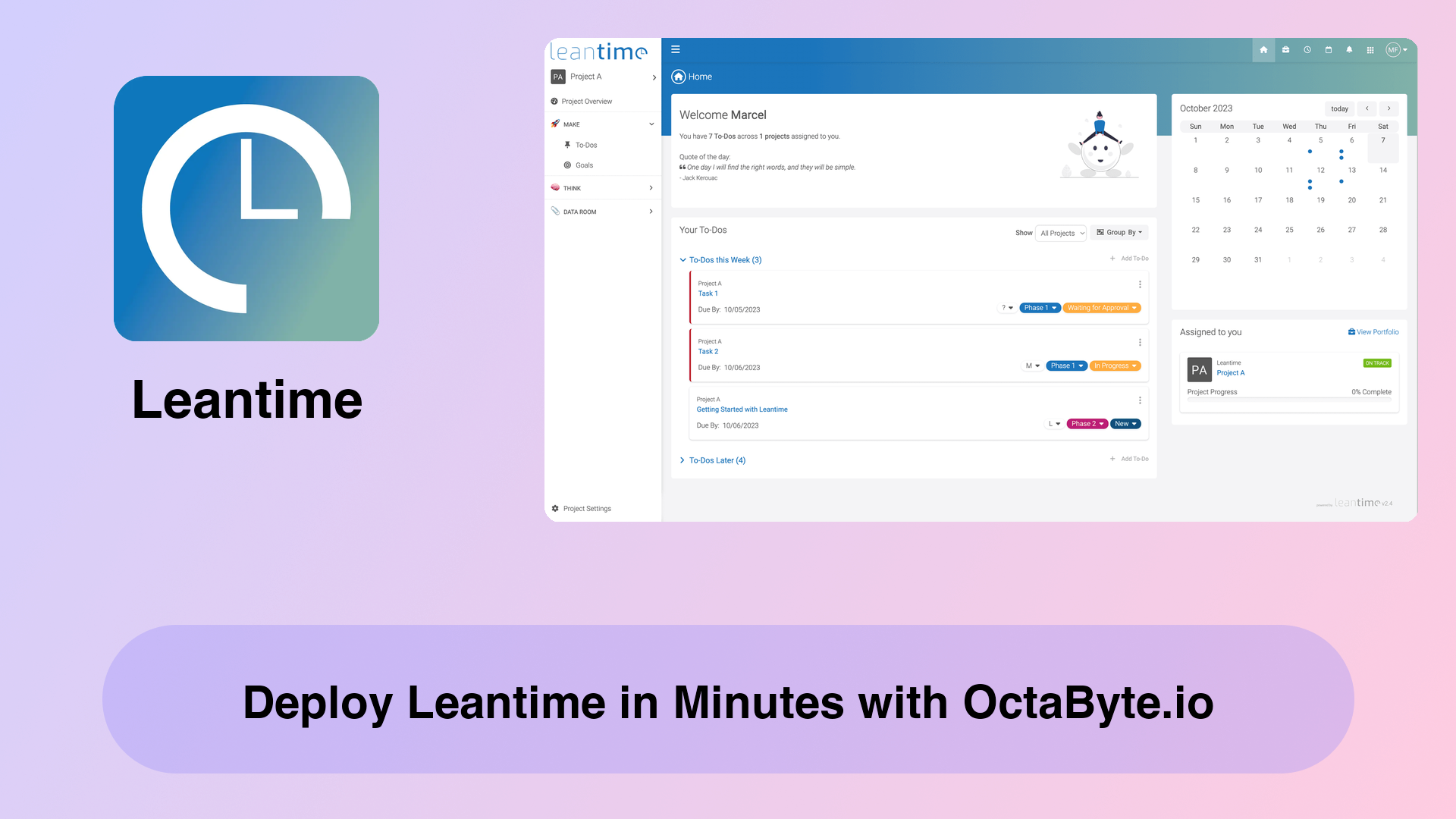 Deploy Leantime in Minutes with OctaByte.io