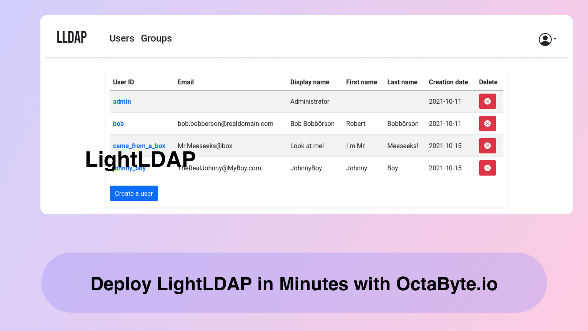 Deploy LightLDAP in Minutes with OctaByte.io