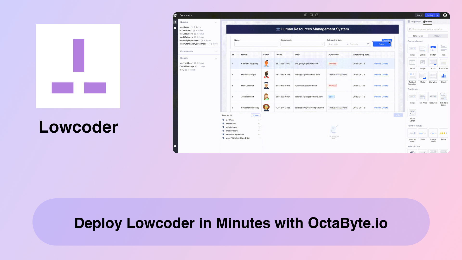 Deploy Lowcoder in Minutes with OctaByte.io