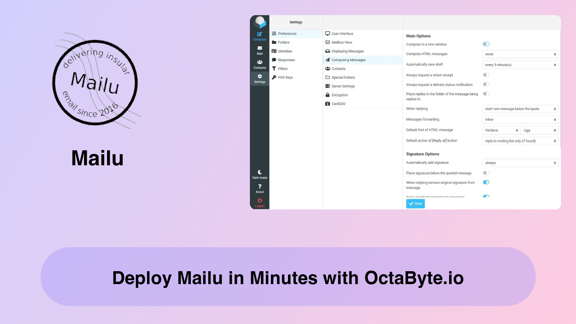 Deploy Mailu in Minutes with OctaByte.io