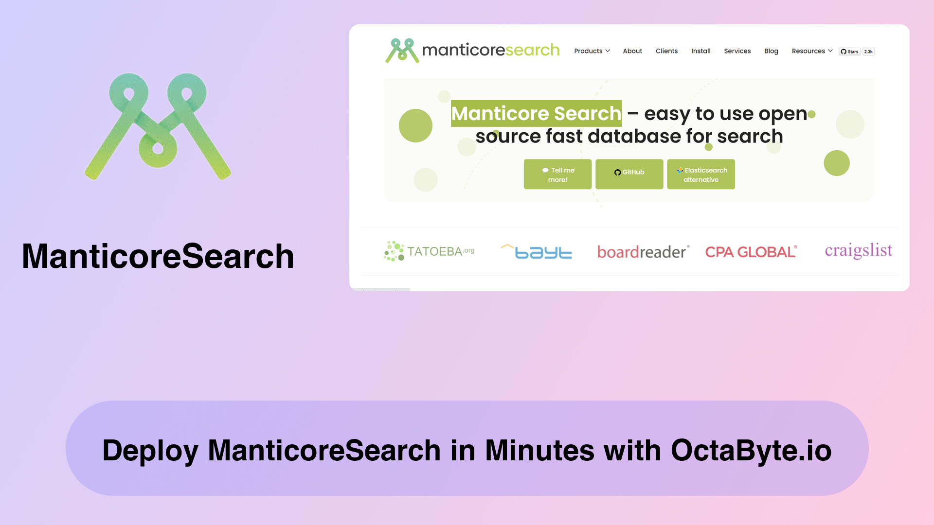 Deploy ManticoreSearch in Minutes with OctaByte.io