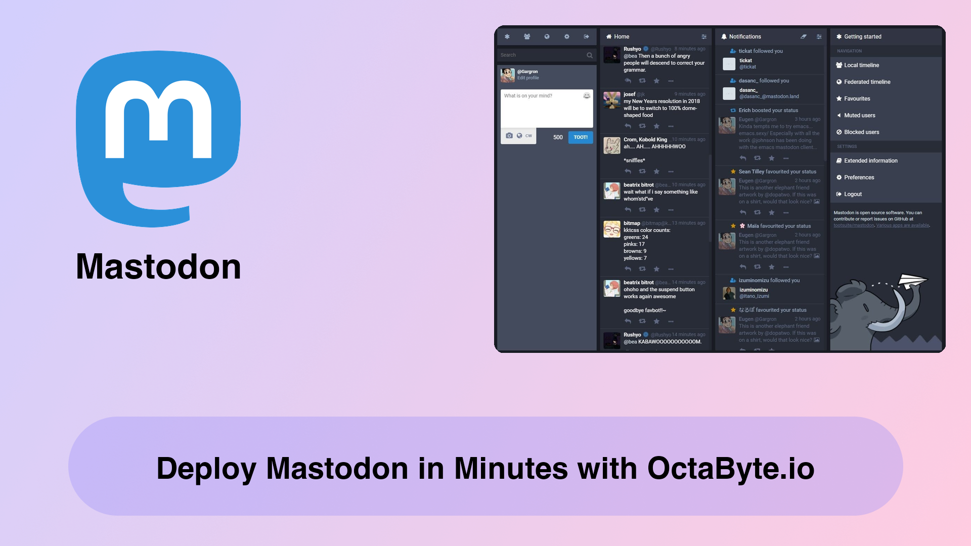 Deploy Mastodon in Minutes with OctaByte.io