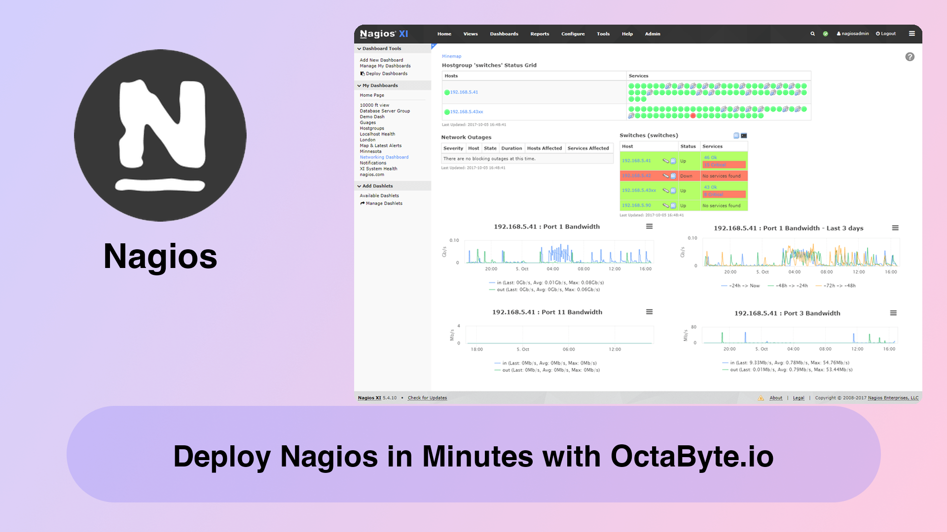 Deploy Nagios in Minutes with OctaByte.io