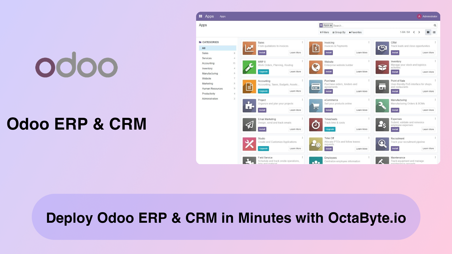 Deploy Odoo ERP & CRM in Minutes with OctaByte.io