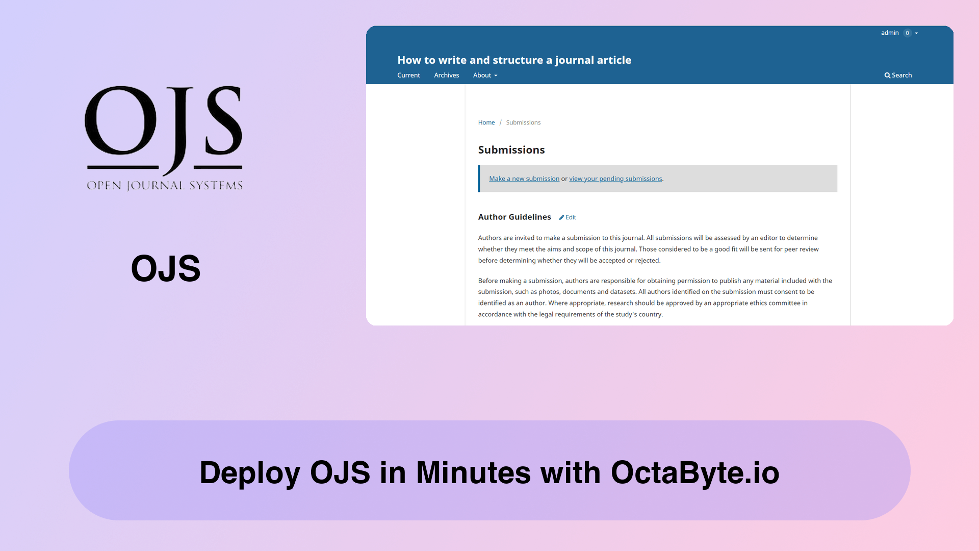 Deploy OJS in Minutes with OctaByte.io