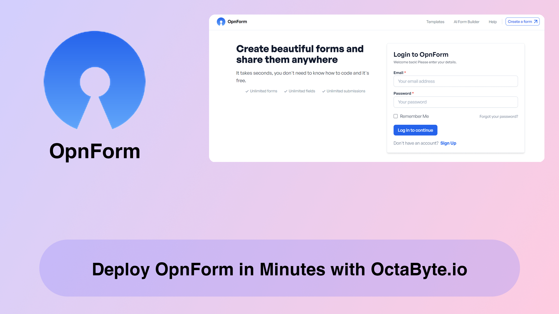 Deploy OpnForm in Minutes with OctaByte.io