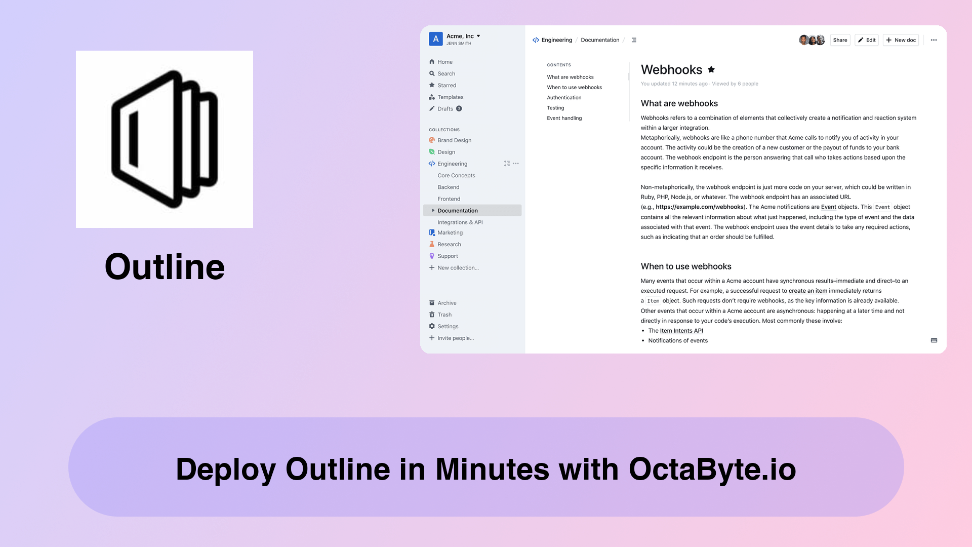 Deploy Outline in Minutes with OctaByte.io