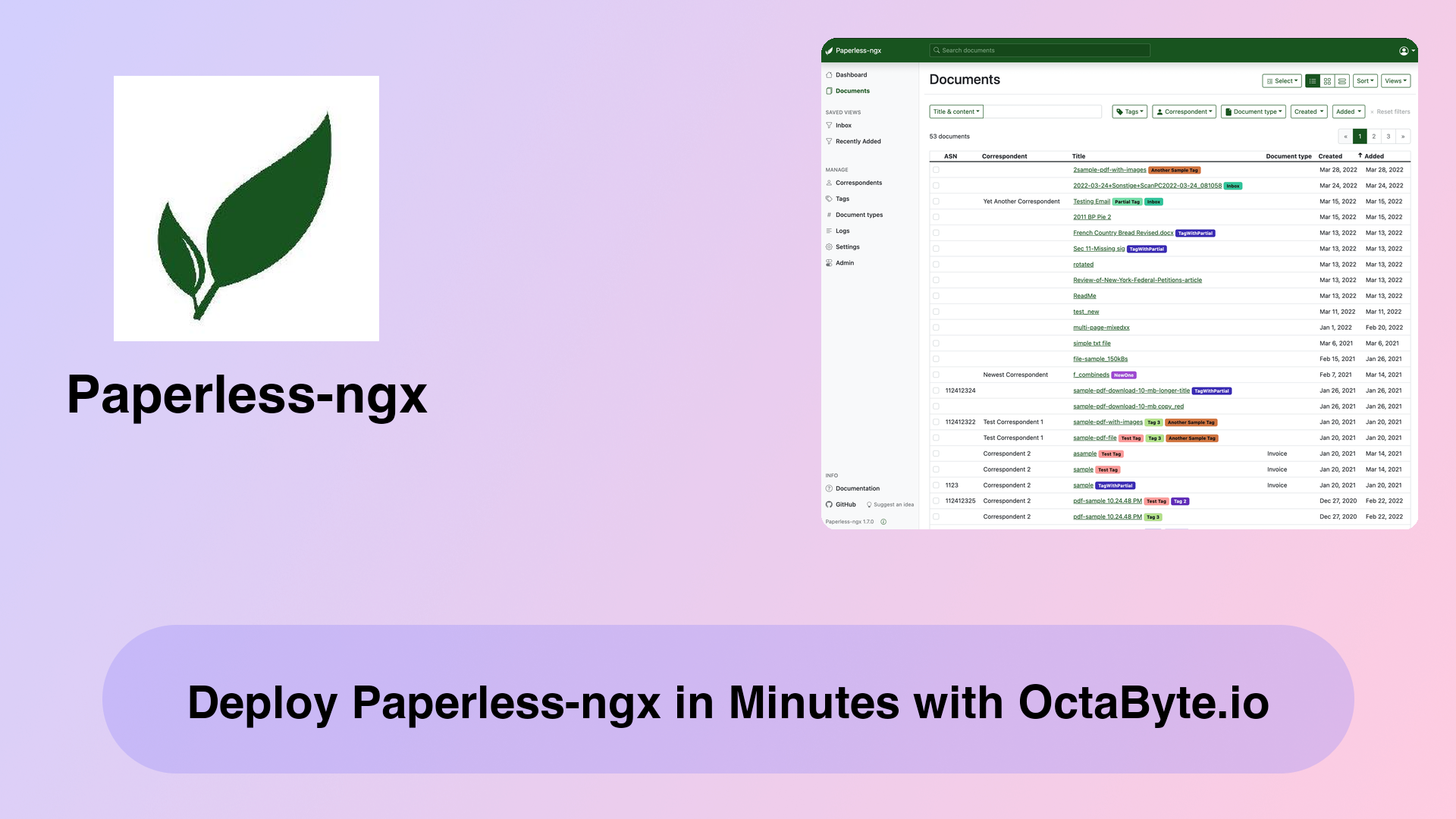 Deploy Paperless-ngx in Minutes with OctaByte.io