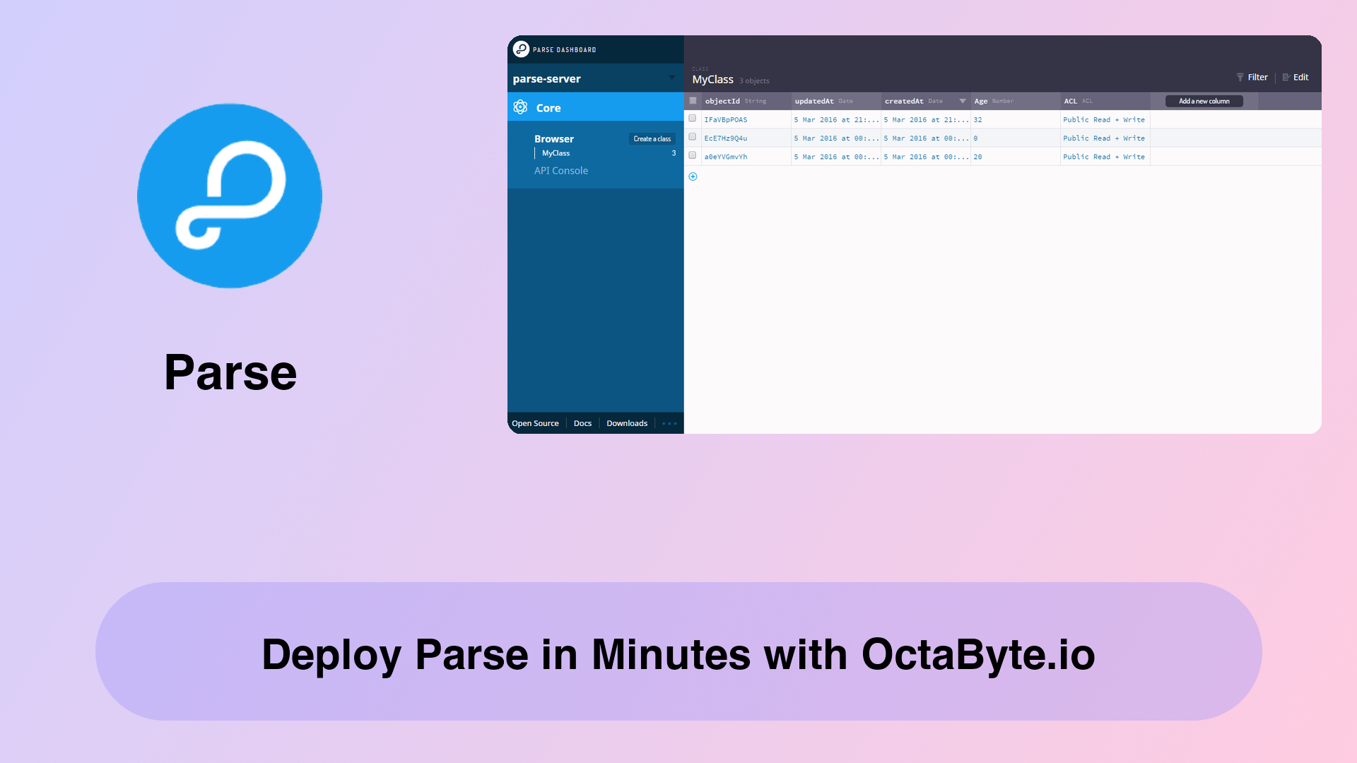 Deploy Parse in Minutes with OctaByte.io