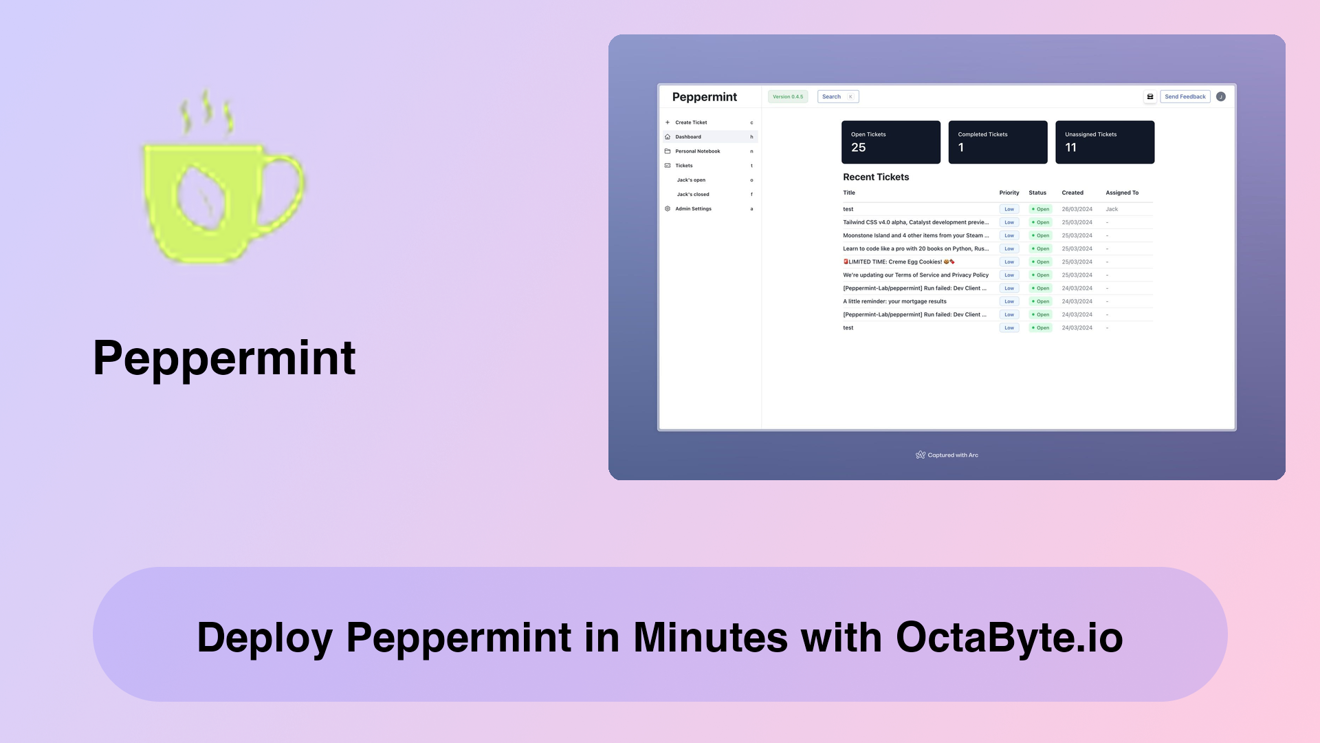 Deploy Peppermint in Minutes with OctaByte.io