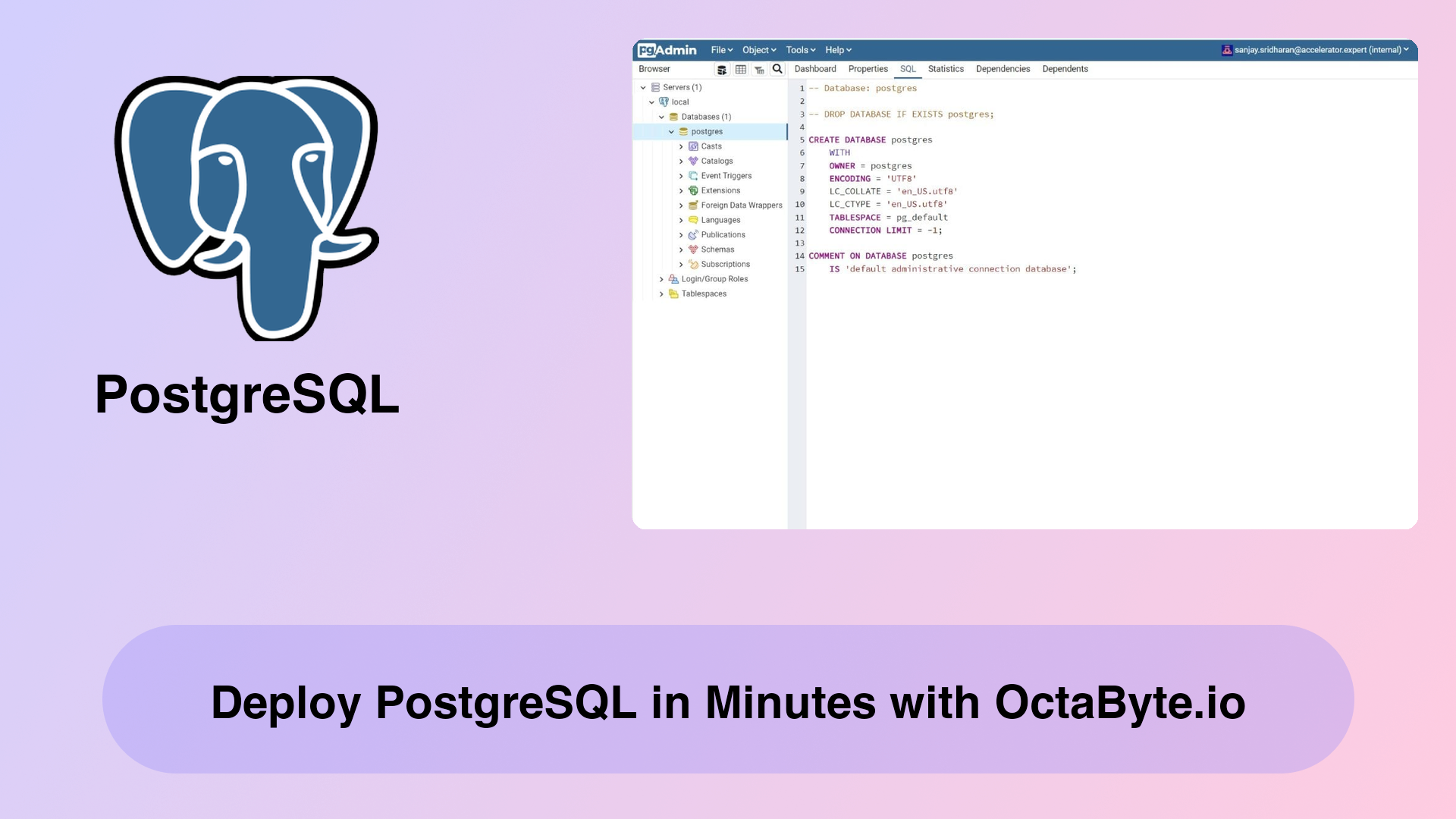 Deploy PostgreSQL in Minutes with OctaByte.io