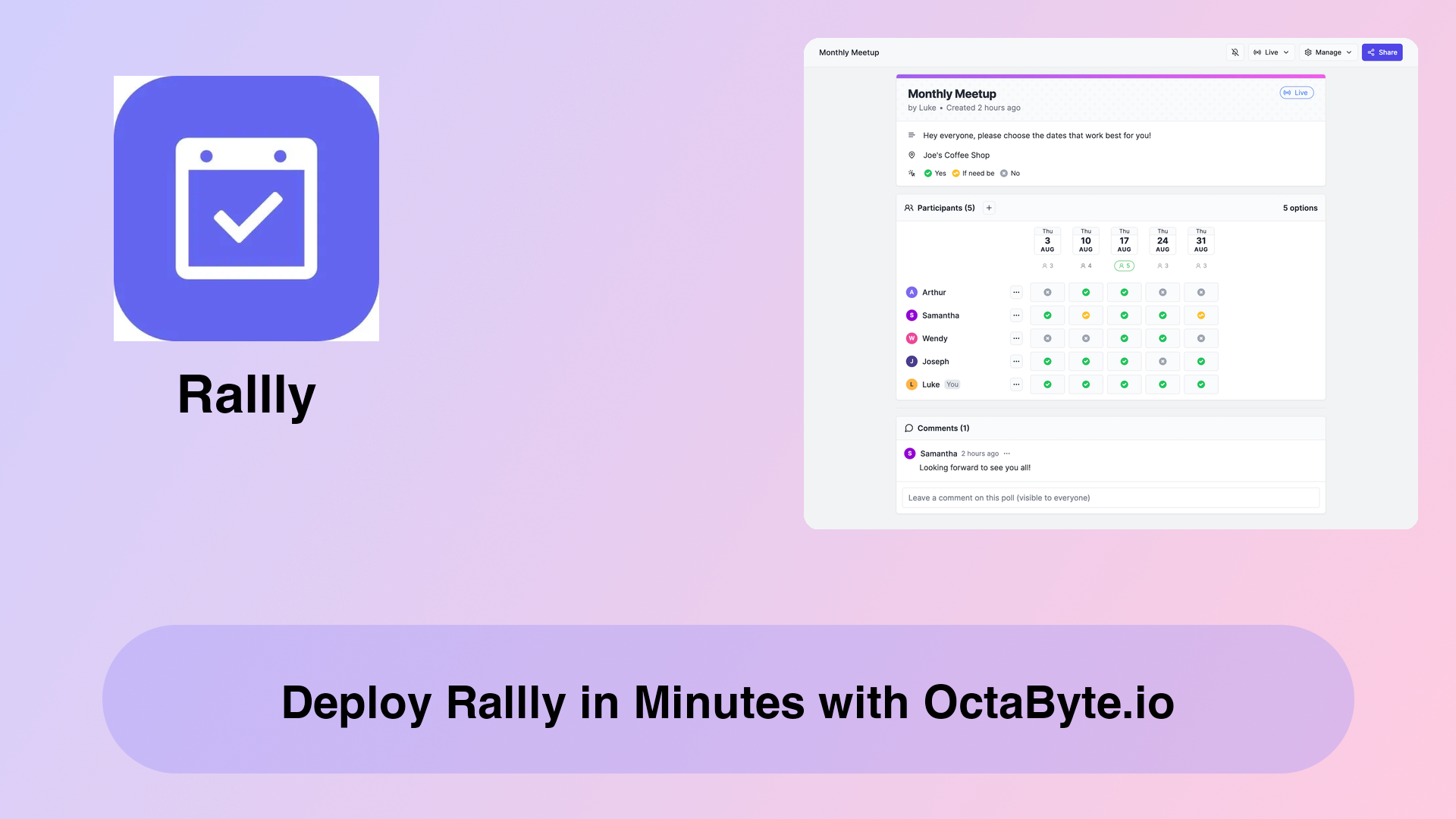 Deploy Rallly in Minutes with OctaByte.io