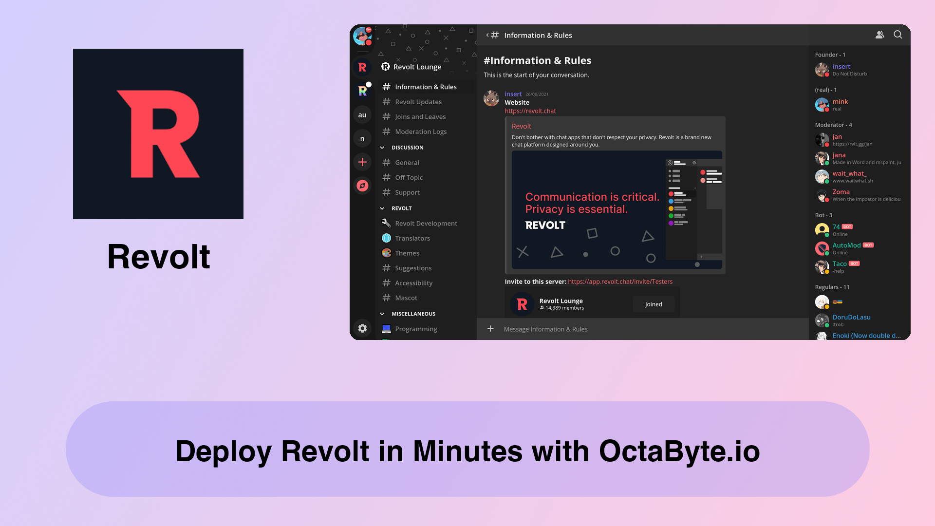 Deploy Revolt in Minutes with OctaByte.io