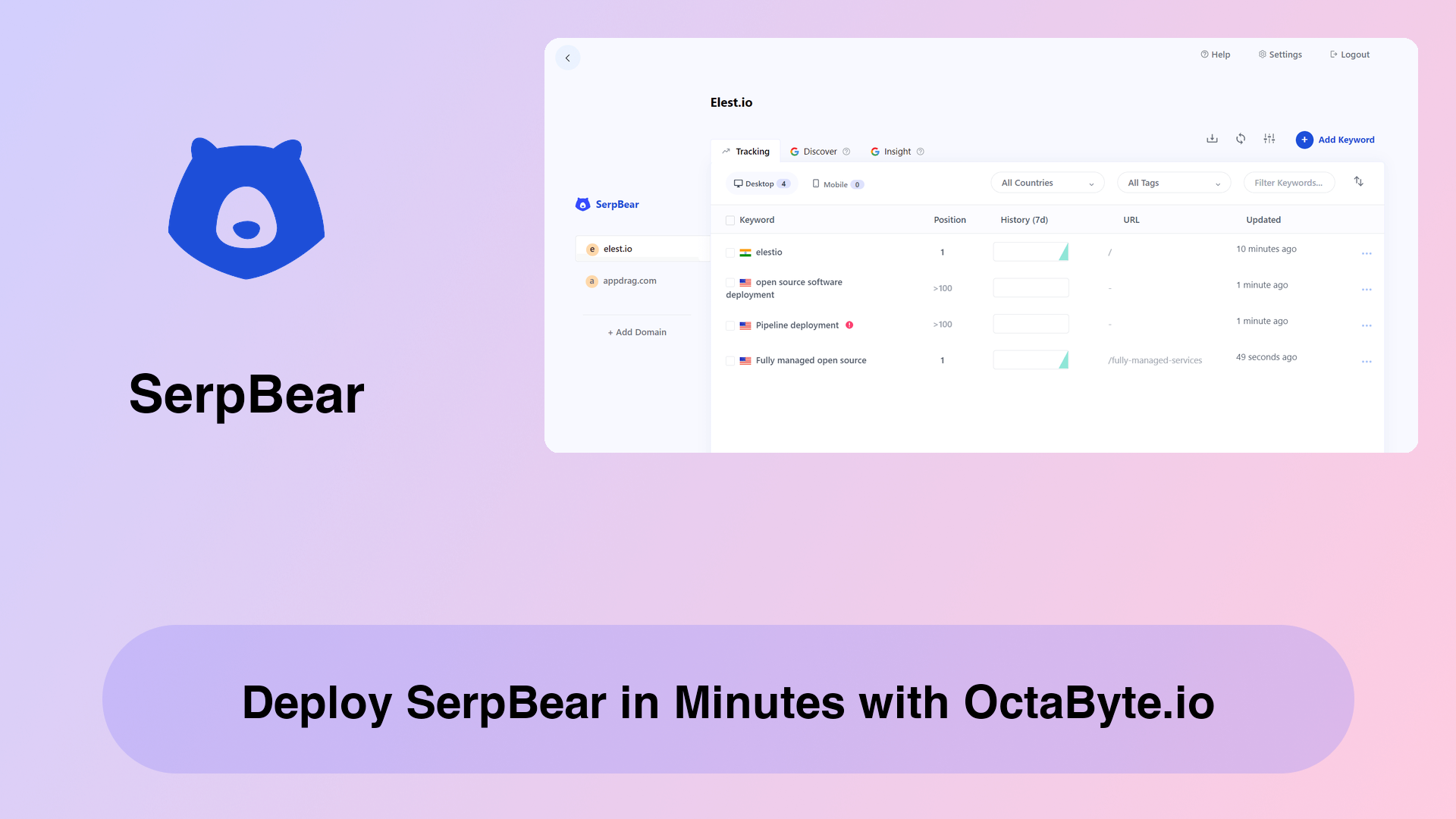 Deploy SerpBear in Minutes with OctaByte.io