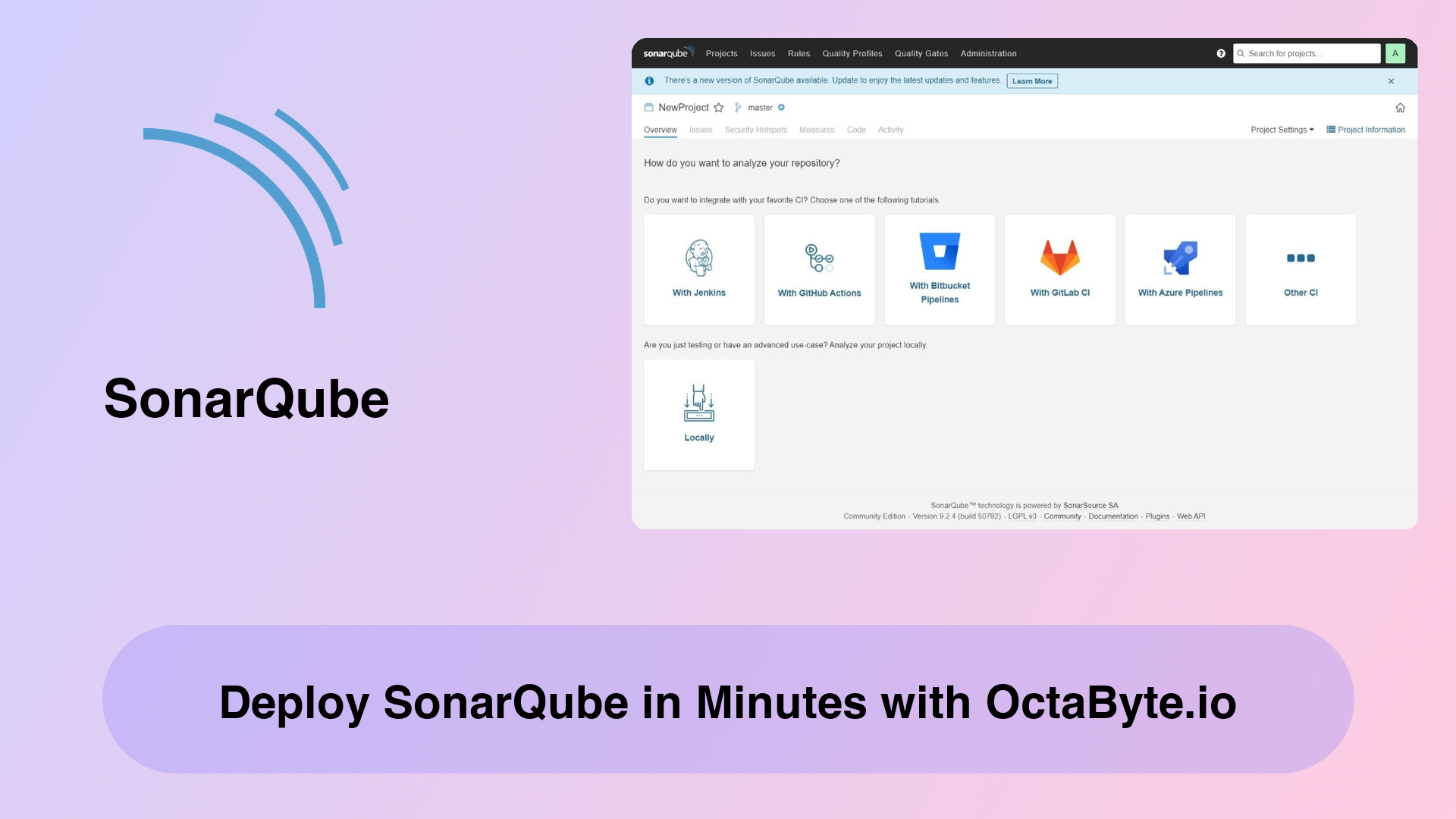 Deploy SonarQube in Minutes with OctaByte.io