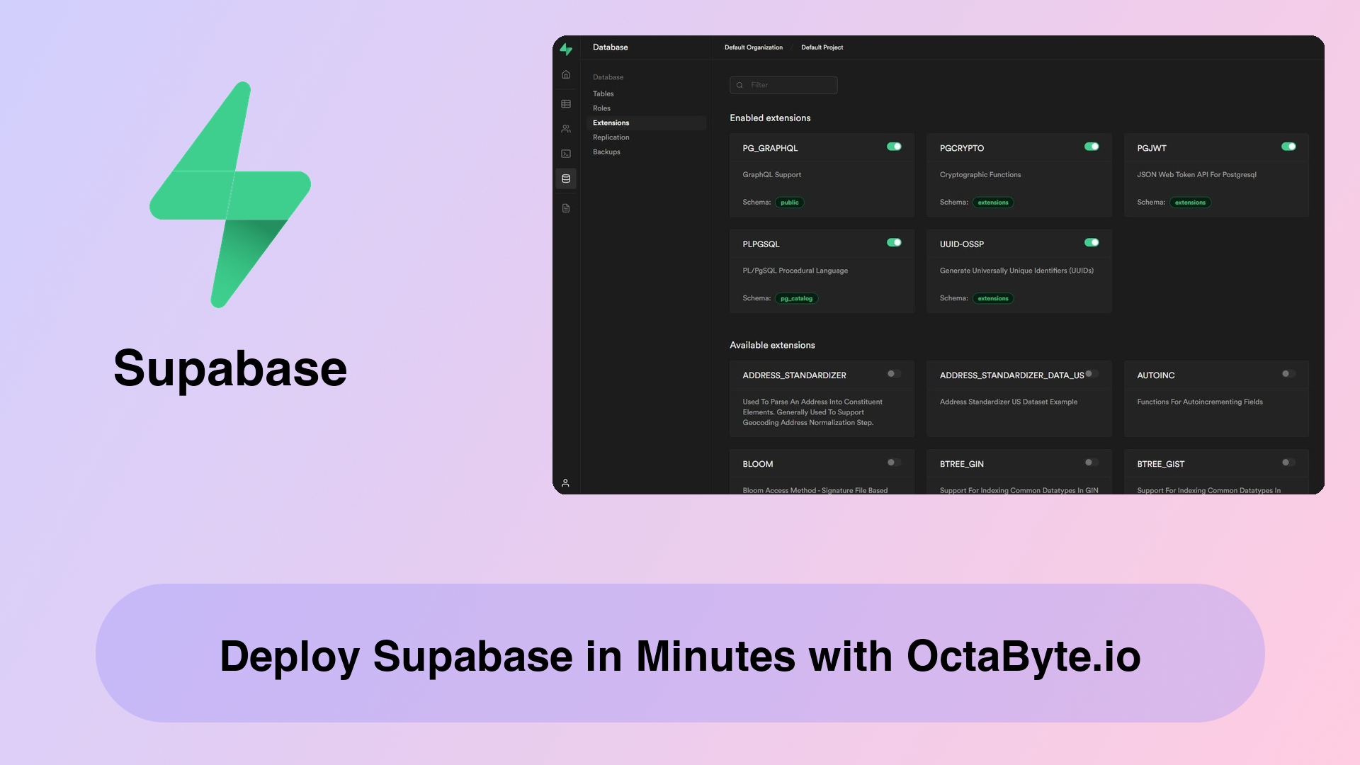 Deploy Supabase in Minutes with OctaByte.io