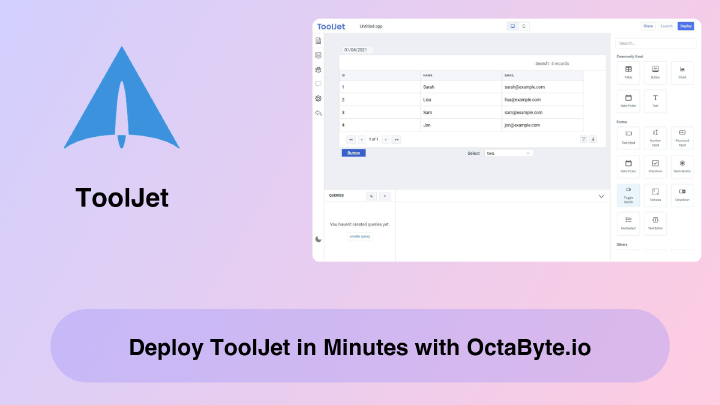 Deploy ToolJet in Minutes with OctaByte.io | OctaByte Blog