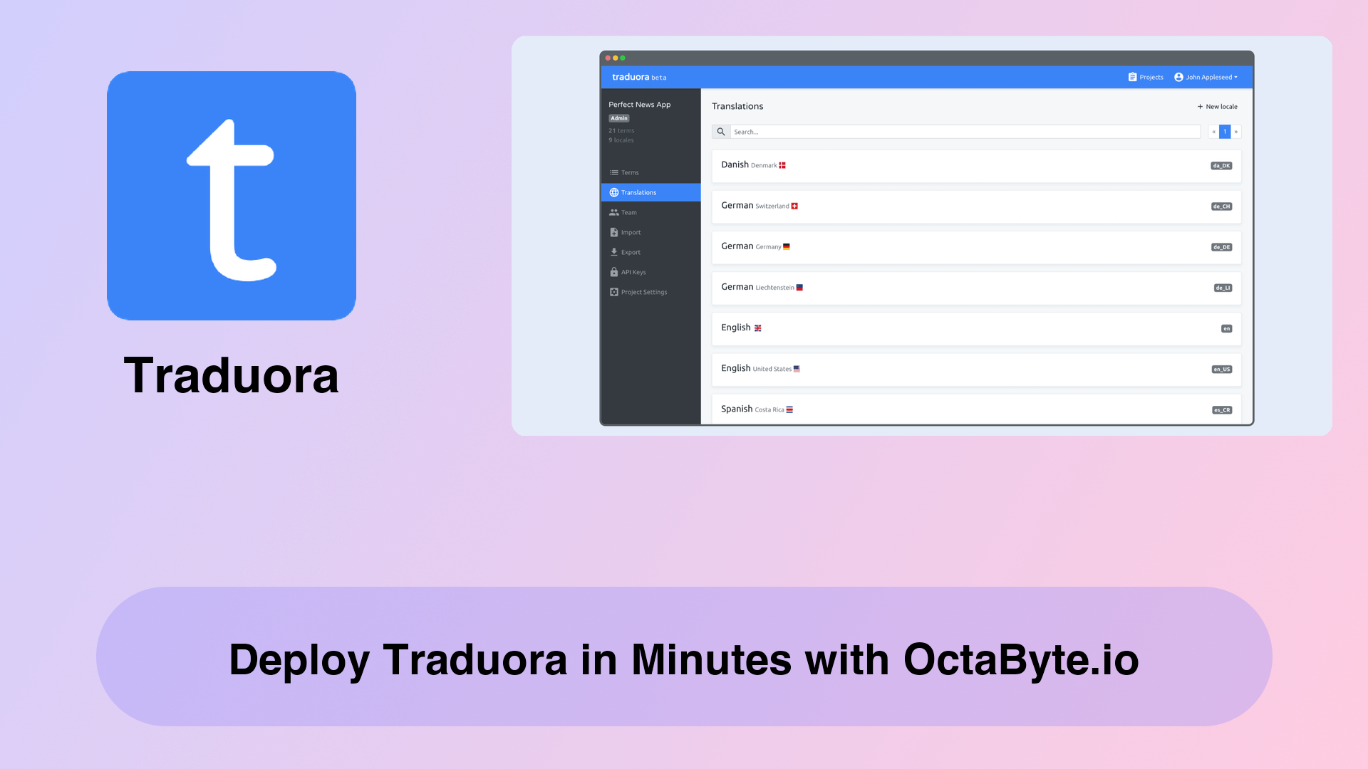 Deploy Traduora in Minutes with OctaByte.io