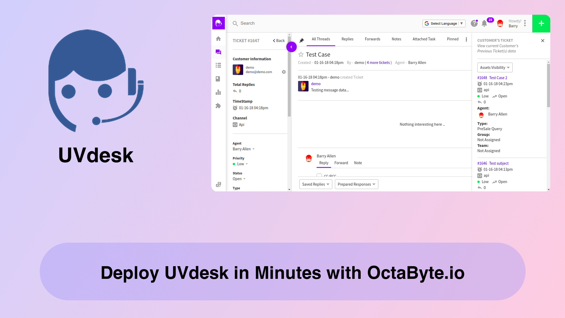 Deploy UVdesk in Minutes with OctaByte.io