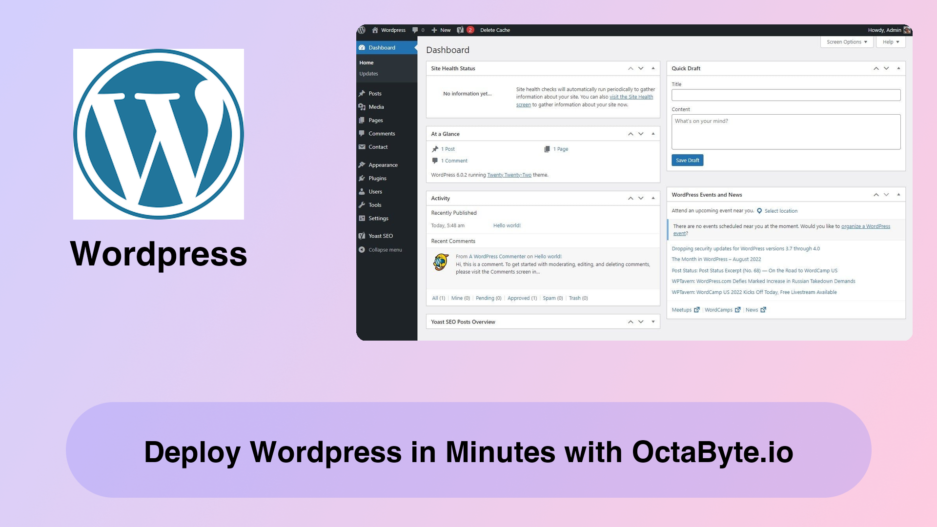 Deploy Wordpress in Minutes with OctaByte.io