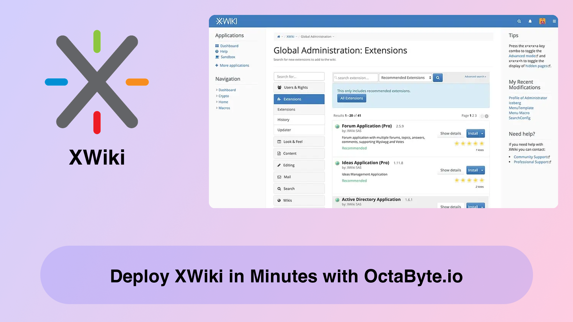 Deploy XWiki in Minutes with OctaByte.io